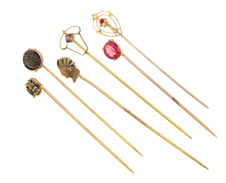 10K YELLOW GOLD STICK PINS