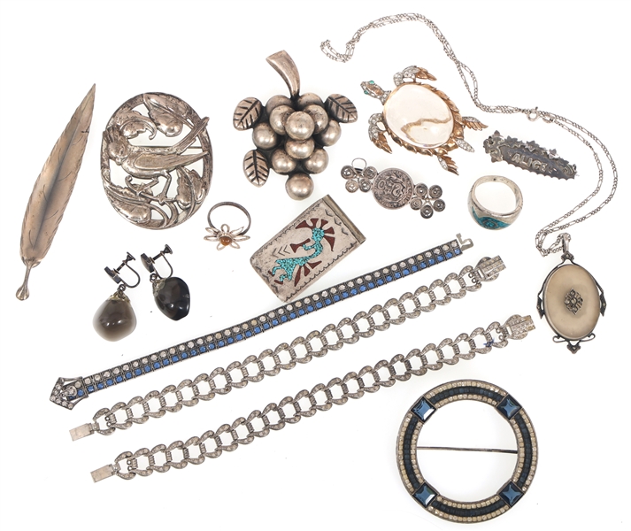 STERLING SILVER JEWELRY - BRACELETS, BROOCHES, & MORE