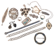 STERLING SILVER JEWELRY - BRACELETS, BROOCHES, & MORE