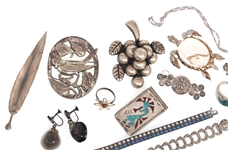 STERLING SILVER JEWELRY - BRACELETS, BROOCHES, & MORE
