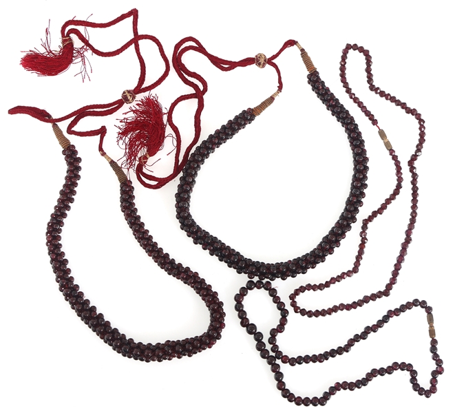 GARNET BEADED NECKLACES 