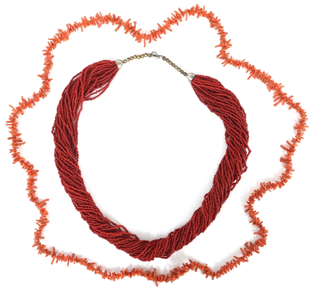 DYED CORAL BEADED NECKLACES