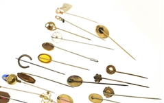 GOLD FILLED & PLATED COSTUME STICK PINS