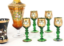 CZECH CRYSTAL BOHEMIA VASES & DRINKWARE 