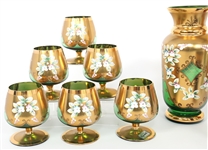 CZECH CRYSTAL BOHEMIA VASES & DRINKWARE 