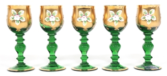 CZECH CRYSTAL BOHEMIA VASES & DRINKWARE 