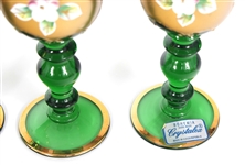 CZECH CRYSTAL BOHEMIA VASES & DRINKWARE 