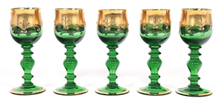 CZECH CRYSTAL BOHEMIA VASES & DRINKWARE 