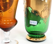 CZECH CRYSTAL BOHEMIA VASES & DRINKWARE 