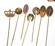 VICTORIAN GOLD-FILLED HAIRWORK & COLORED GLASS JEWELRY