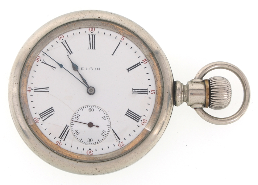 MENS ELGIN NICKEL CASE POCKET WATCH