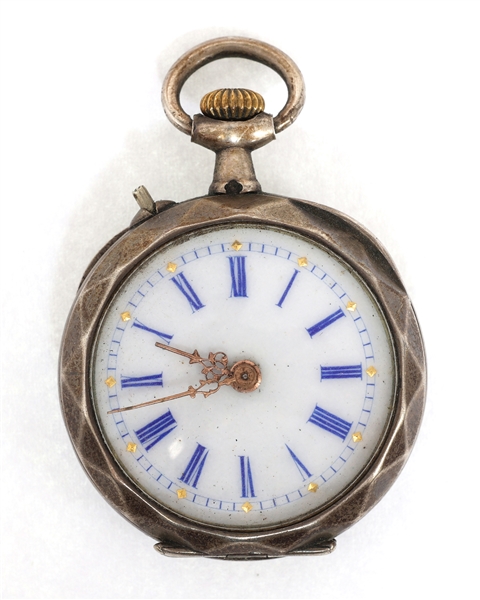 LADIES .800 SILVER CASE FRENCH POCKET WATCH