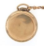 MEN'S SOUTH BEND GOLD FILLED POCKET WATCH & WATCH FOB 