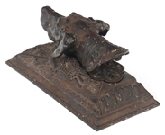 19TH C. CAST IRON DOG HEAD DOOR KNOCKER