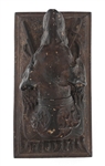 19TH C. CAST IRON DOG HEAD DOOR KNOCKER