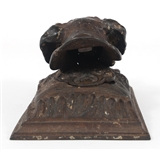 19TH C. CAST IRON DOG HEAD DOOR KNOCKER