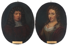 19TH C. DUTCH OIL ON WOOD PANEL PORTRAIT PAINTINGS