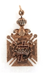 14K YELLOW GOLD & DIAMOND SCOTTISH RITE MASONIC PENDANT