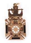 14K YELLOW GOLD & DIAMOND SCOTTISH RITE MASONIC PENDANT