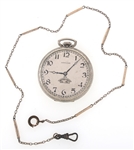 MENS HAMILTON WHITE GOLD FILLED CASE POCKET WATCH