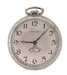 MEN'S HAMILTON WHITE GOLD FILLED CASE POCKET WATCH