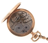 MEN'S ELGIN GOLD FILLED CASE POCKET WATCH WITH FOB