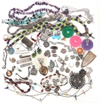 STERLING SILVER & GLASS BEADED JEWELRY & CHARMS