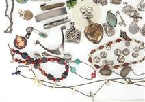 STERLING SILVER & GLASS BEADED JEWELRY & CHARMS