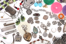 STERLING SILVER & GLASS BEADED JEWELRY & CHARMS