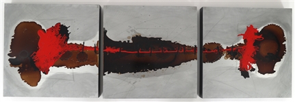 JOHN ENSOR PARKER MIXED MEDIA ON ALUMINUM TRYPTIC
