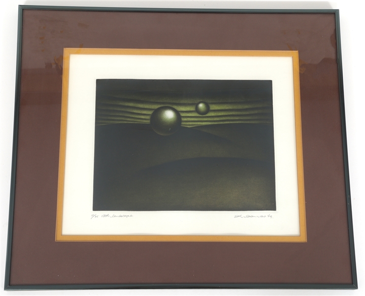 KAZUHISA HONDA 116TH LANDSCAPE MEZZOTINT PRINT SIGNED