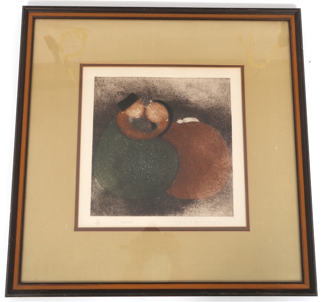 ENG TAY "LOVER" #52/150 ETCHING PRINT SIGNED & FRAMED