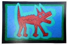 WILL LUCK GUARD DOG ACRYLIC ON CANVAS PAINTING 