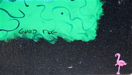 WILL LUCK GUARD DOG ACRYLIC ON CANVAS PAINTING 
