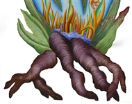ALEXA KLEINBARD OIL ON WOOD PITCHER PLANT PAINTING