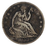 1853-O US SILVER SEATED LIBERTY 50C HALF DOLLAR COIN