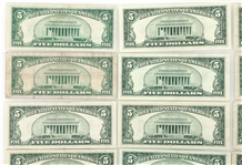 1934-1953 US $5 SILVER CERTIFICATE BANK NOTES
