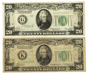 1928-1934 US $20 FEDERAL RESERVE BANK NOTES