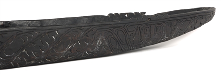 CARVED RAMU WOODEN FEAST BOWL FROM PAPUA NEW GUINEA