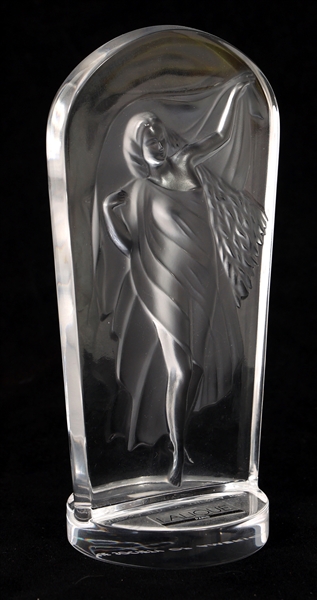 LALIQUE CRYSTAL HESTIA MEDALLION PAPERWEIGHT 1990