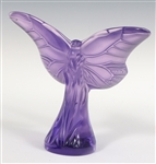 LALIQUE CRYSTAL VIOLET BUTTERFLY PAPERWEIGHT
