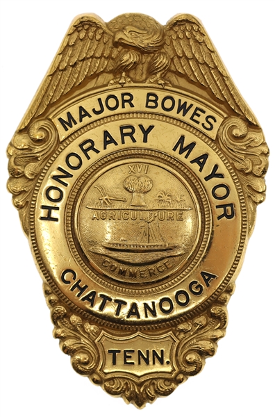 HONORARY MAYOR MAJOR BOWES CHATTANOOGA TN BADGE