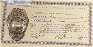HONORARY MAYOR MAJOR BOWES CHATTANOOGA TN BADGE