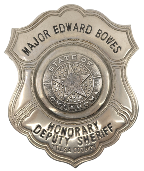 HONORARY DEPUTY SHERIFF MAJOR BOWES TULSA OK BADGE
