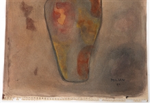 1961 RAUL MILIAN MIXED MEDIA ON PAPER VASE 