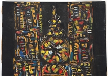 RENE PORTOCARRERO TEMPERA ON BOARD CATHEDRAL 1967