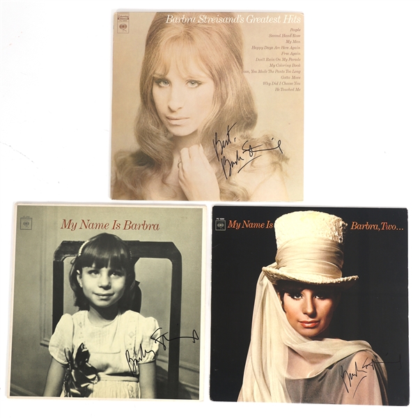BARBRA STREISAND SIGNED VINYL LP ALBUMS 