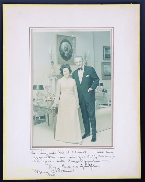 US PRESIDENT LBJ & LADY BIRD JOHNSON AUTOGRAPHED PHOTO
