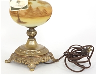 FENTON HAND PAINTED TABLE LAMP 