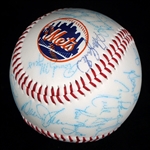 1986 NEW YORK METS WORLD SERIES TEAM AUTOGRAPH BASEBALL